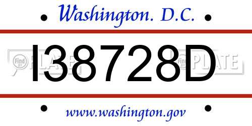 I38728D District Of Columbia License Plate