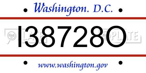 I38728O District Of Columbia License Plate