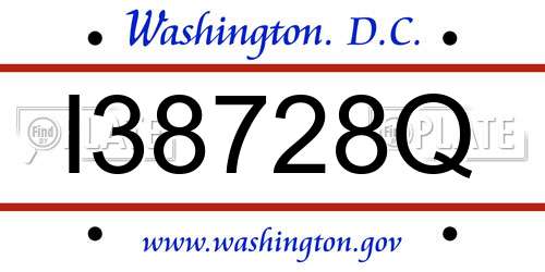 I38728Q District Of Columbia License Plate