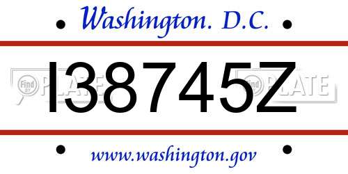 I38745Z District Of Columbia License Plate