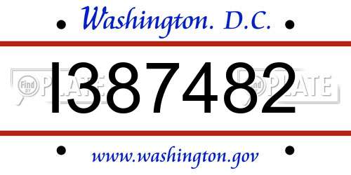 I387482 District Of Columbia License Plate