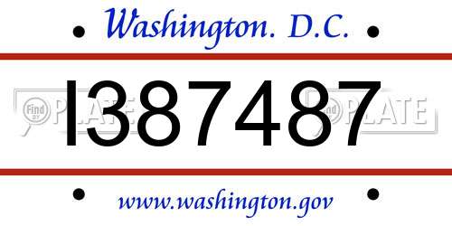 I387487 District Of Columbia License Plate