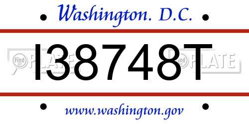 I38748T District Of Columbia License Plate