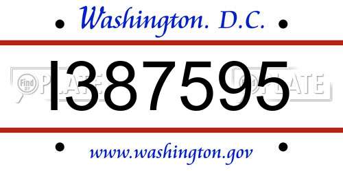 I387595 District Of Columbia License Plate