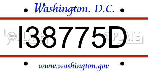 I38775D District Of Columbia License Plate