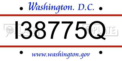 I38775Q District Of Columbia License Plate