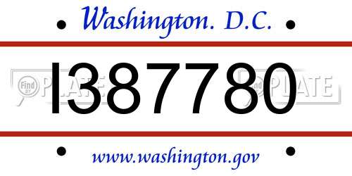 I387780 District Of Columbia License Plate