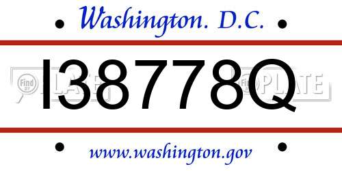 I38778Q District Of Columbia License Plate