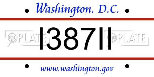 I387II District Of Columbia License Plate