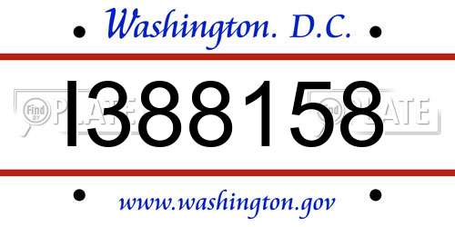 I388158 District Of Columbia License Plate