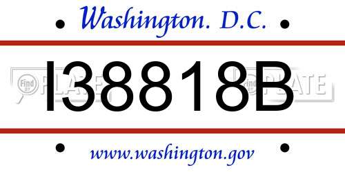 I38818B District Of Columbia License Plate