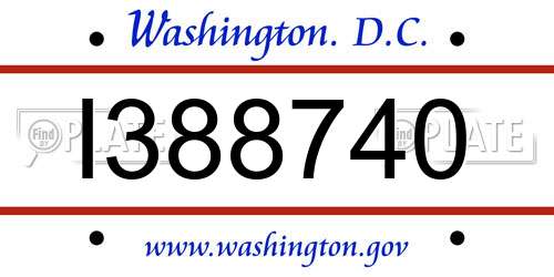 I388740 District Of Columbia License Plate