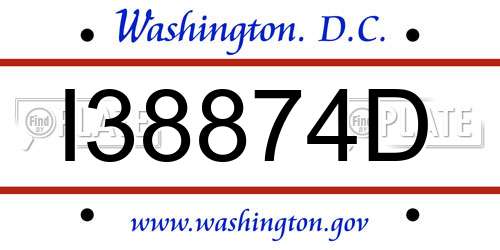 I38874D District Of Columbia License Plate
