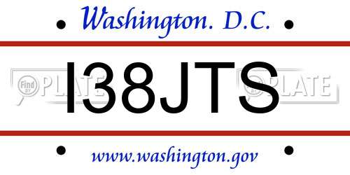 I38JTS District Of Columbia License Plate