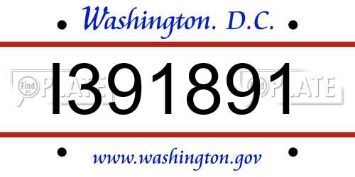 I391891 District Of Columbia License Plate