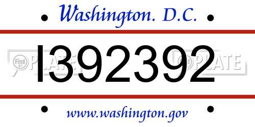 I392392 District Of Columbia License Plate