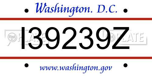 I39239Z District Of Columbia License Plate
