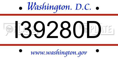 I39280D District Of Columbia License Plate