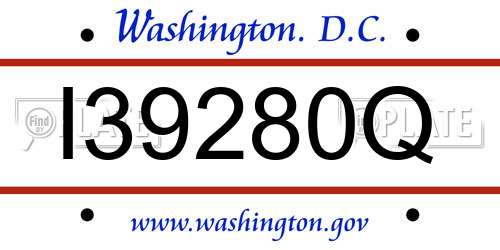 I39280Q District Of Columbia License Plate