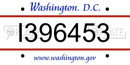 I396453 District Of Columbia License Plate