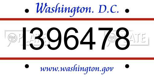 I396478 District Of Columbia License Plate