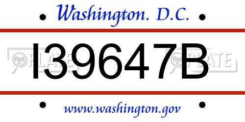 I39647B District Of Columbia License Plate