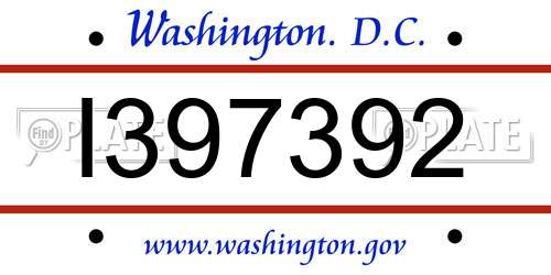 I397392 District Of Columbia License Plate