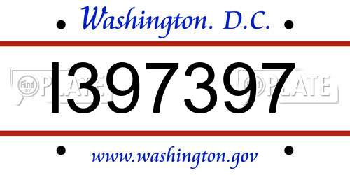 I397397 District Of Columbia License Plate