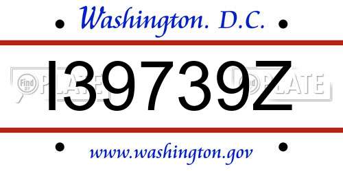 I39739Z District Of Columbia License Plate