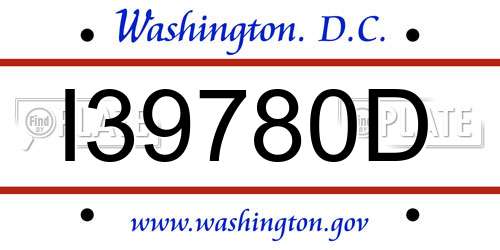 I39780D District Of Columbia License Plate
