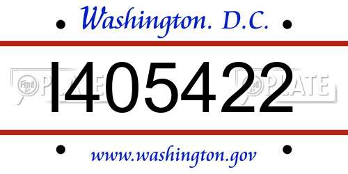 I405422 District Of Columbia License Plate