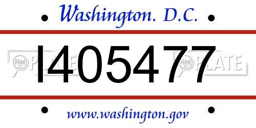 I405477 District Of Columbia License Plate