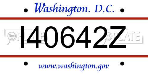 I40642Z District Of Columbia License Plate