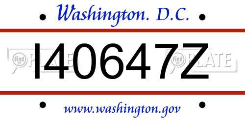 I40647Z District Of Columbia License Plate