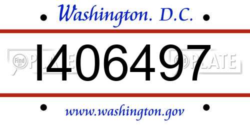 I406497 District Of Columbia License Plate