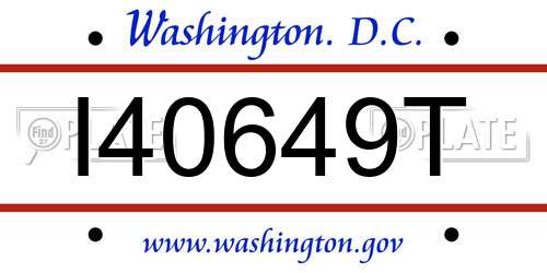 I40649T District Of Columbia License Plate