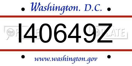 I40649Z District Of Columbia License Plate