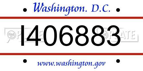 I406883 District Of Columbia License Plate