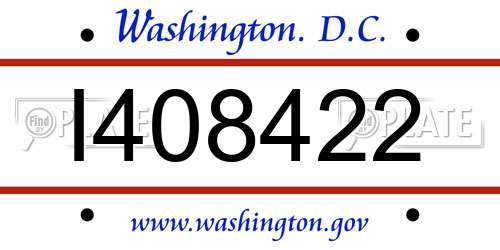 I408422 District Of Columbia License Plate