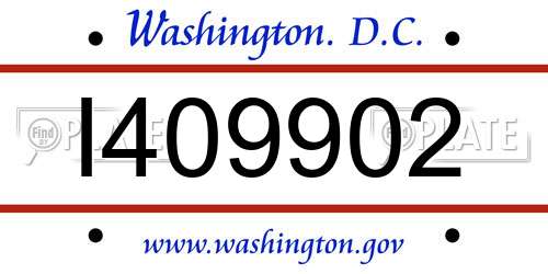 I409902 District Of Columbia License Plate