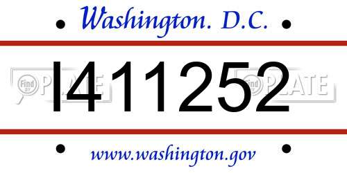 I411252 District Of Columbia License Plate