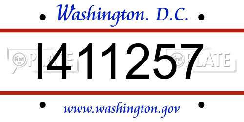 I411257 District Of Columbia License Plate