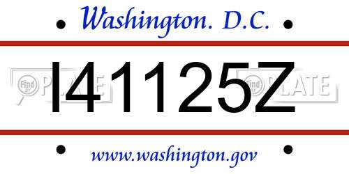 I41125Z District Of Columbia License Plate