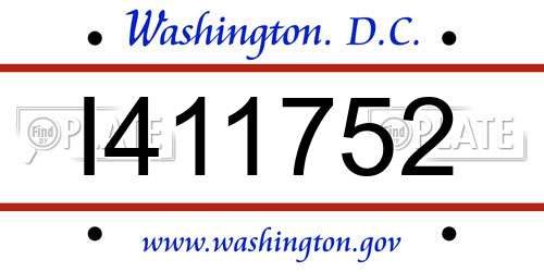 I411752 District Of Columbia License Plate