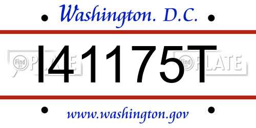 I41175T District Of Columbia License Plate