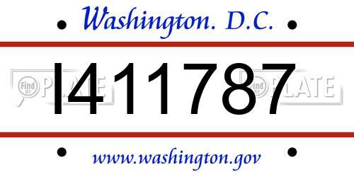 I411787 District Of Columbia License Plate