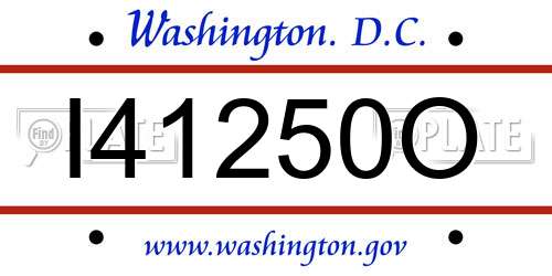 I41250O District Of Columbia License Plate