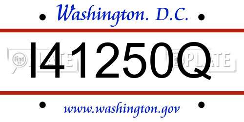 I41250Q District Of Columbia License Plate