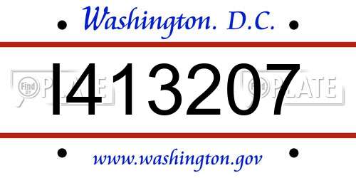 I413207 District Of Columbia License Plate