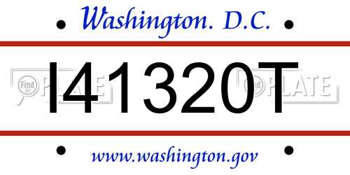 I41320T District Of Columbia License Plate